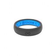 Groove Thin Silicone Ring - Deep Stone Grey and Glacier Blue